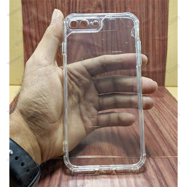 کریستال کاور شفاف فریم ژله‌ ای ضد ضربه iPhone 8 Plus