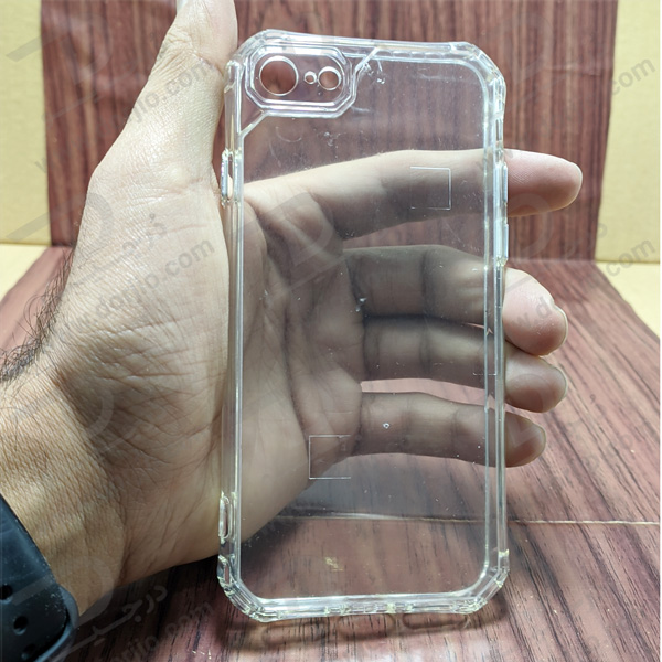 کریستال کاور شفاف فریم ژله‌ ای ضد ضربه iPhone SE 2020