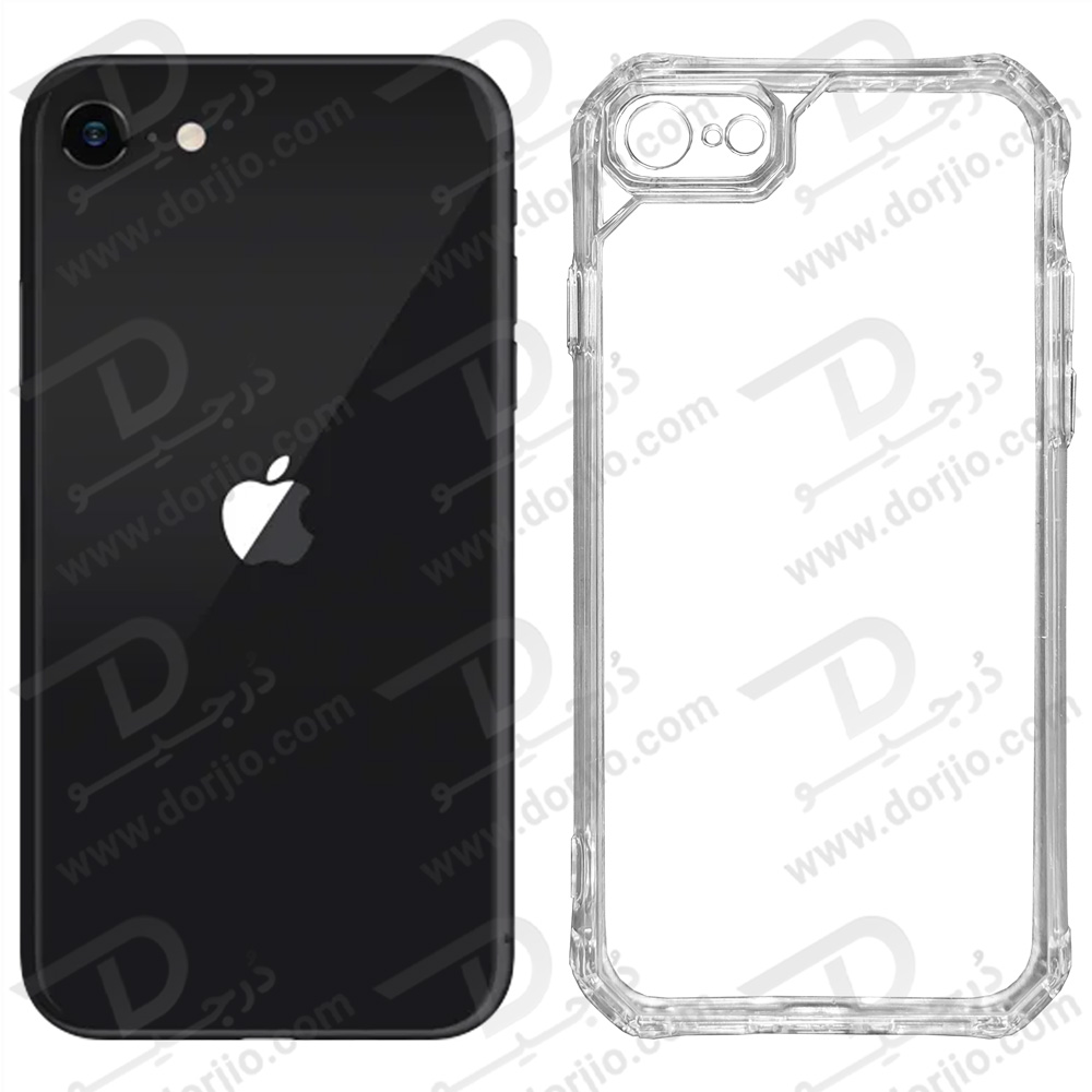 کریستال کاور شفاف فریم ژله‌ ای ضد ضربه iPhone SE 2022