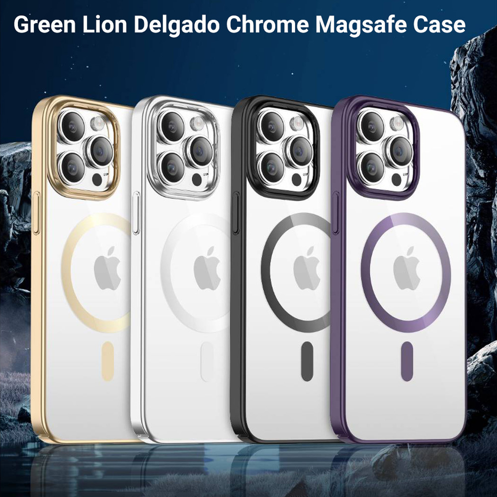 گارد شفاف مگنتی iPhone 14 Plus مارک Green Lion مدل Delgado Chrome Magsafe