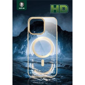 گارد شفاف مگنتی iPhone 14 Pro Max مارک Green Lion مدل Delgado Chrome Magsafe