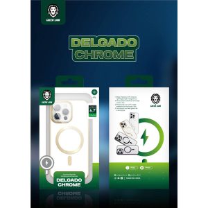گارد شفاف مگنتی iPhone 14 Pro Max مارک Green Lion مدل Delgado Chrome Magsafe