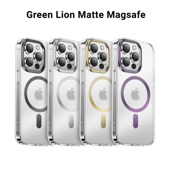 گارد محافظ مات iPhone 14 Plus مارک Green Lion مدل Matte Magsafe Metal Camera
