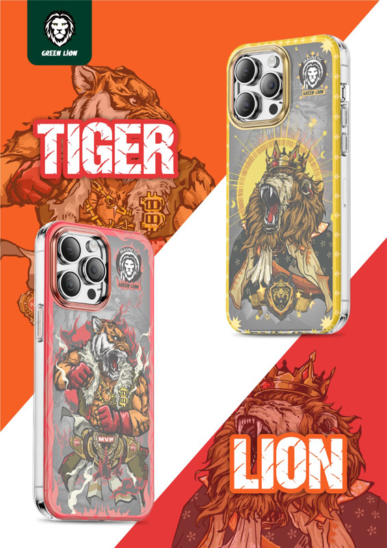 گارد مگنتی طرح جنگجو iPhone 14 Plus مارک Green Lion مدل Magnetic Warrior