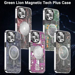 گارد مگنتی طرح مدرن iPhone 14 مارک Green Lion مدل Magnetic Tech Plus