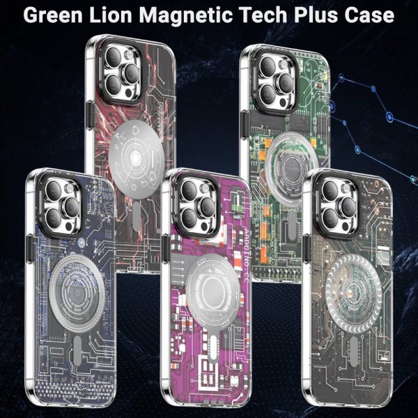 گارد مگنتی طرح مدرن iPhone 14 Pro Max مارک Green Lion مدل Magnetic Tech Plus