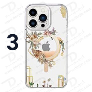 گارد مگنتی طرح گل و گیاه iPhone 14 مارک Green Lion مدل Nature Magsafe