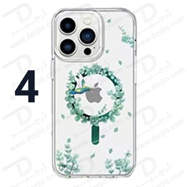 گارد مگنتی طرح گل و گیاه iPhone 14 مارک Green Lion مدل Nature Magsafe