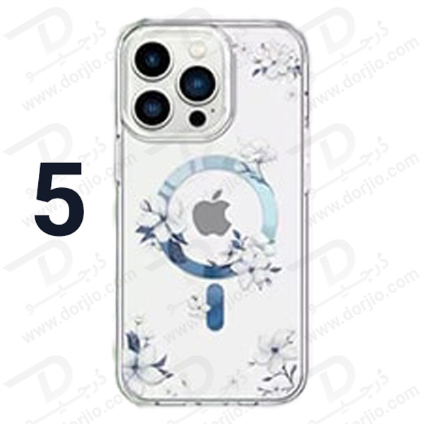 گارد مگنتی طرح گل و گیاه iPhone 14 مارک Green Lion مدل Nature Magsafe