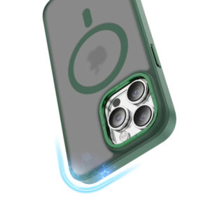 گارد مگنتی پشت دودی iPhone 14 Pro مارک Green Lion مدل Charles Magsafe