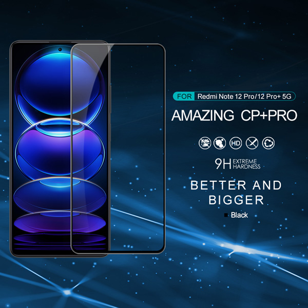 گلس شیشه ای نیلکین Xiaomi Redmi Note 12 Pro Plus نسخه چین مدل CP+PRO Tempered Glass
