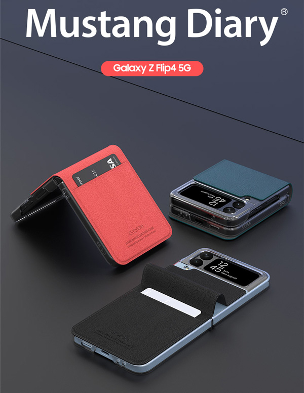 خرید قاب چرمی با درگاه کارت Samsung Galaxy Z Flip 4 مارک Araree مدل Mustang Diary