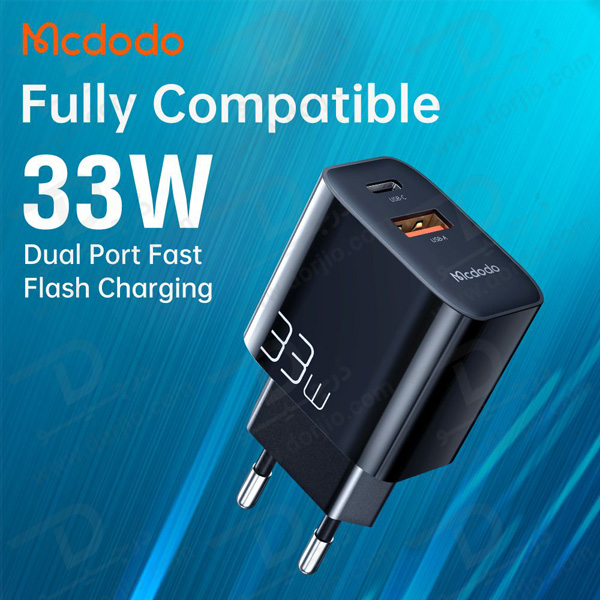 خرید شارژر فست 33 وات مک دودو با دو پورت خروجی Mcdodo CH-0921 33W Charger