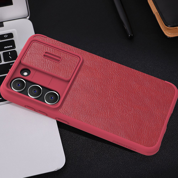 خرید کیف چرمی محافظ دوربین دار Samsung Galaxy S23 مارک نیلکین مدل Qin Pro Leather Case