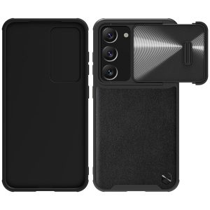 گارد چرمی کمشیلد نیلکین Samsung Galaxy S23 Plus مدل CamShield Leather Case S