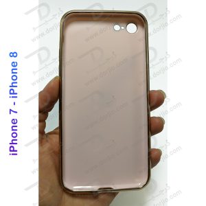 قاب ژله ای رنگی فریم طلایی iPhone 7 - iPhone 8