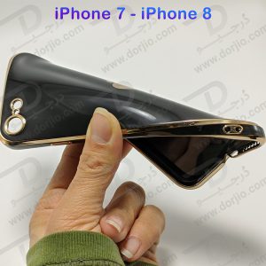 قاب ژله ای رنگی فریم طلایی iPhone 7 - iPhone 8