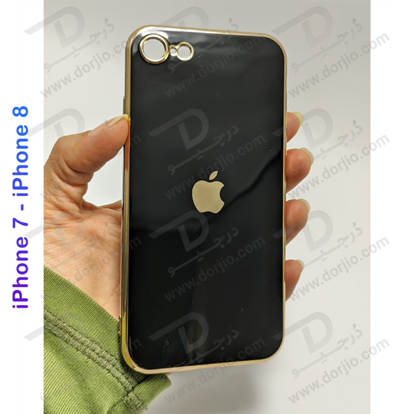 قاب ژله ای رنگی فریم طلایی iPhone 7 - iPhone 8