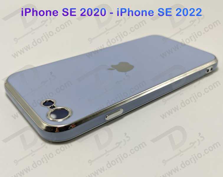 قاب ژله ای رنگی فریم طلایی iPhone SE 2020 - 2022