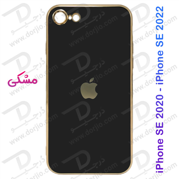 قاب ژله ای رنگی فریم طلایی iPhone SE 2020 - 2022