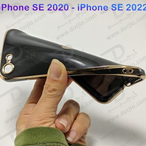 قاب ژله ای رنگی فریم طلایی iPhone SE 2020 - 2022