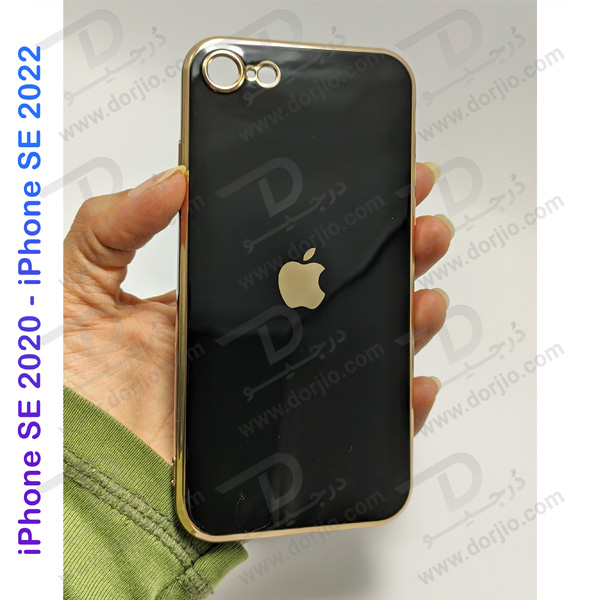 قاب ژله ای رنگی فریم طلایی iPhone SE 2020 - 2022