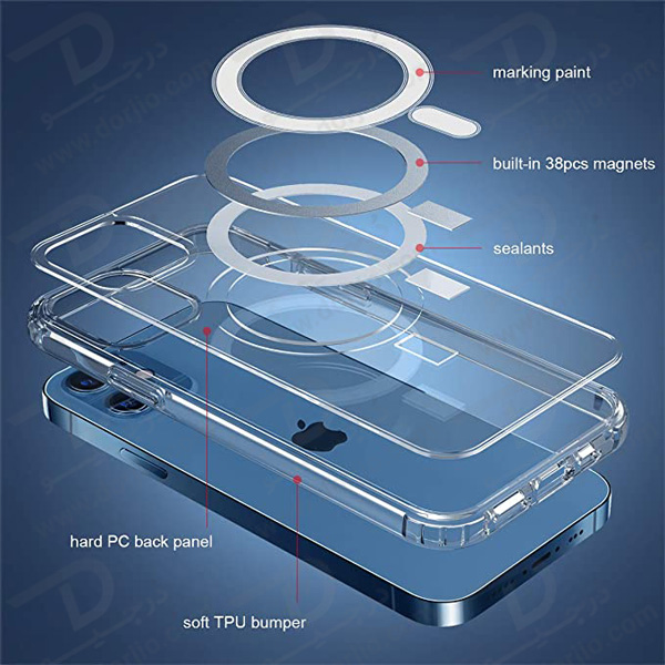خرید کریستال کاور شفاف مگ سیف آیفون 12 - iPhone 12