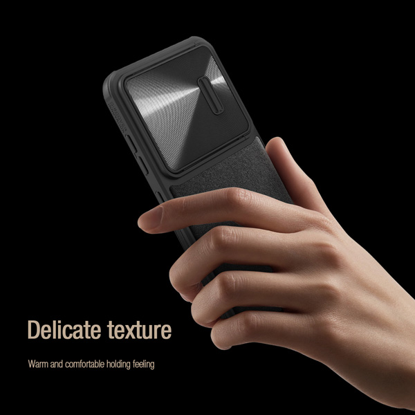 گارد چرمی کمشیلد نیلکین Samsung Galaxy S23 Plus مدل CamShield Leather Case S