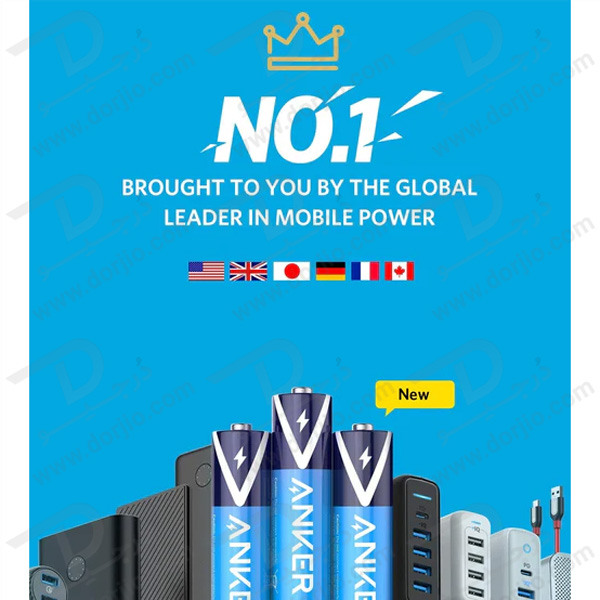 باتری نیم قلمی 1.5 ولت مارک Anker گرید AAA