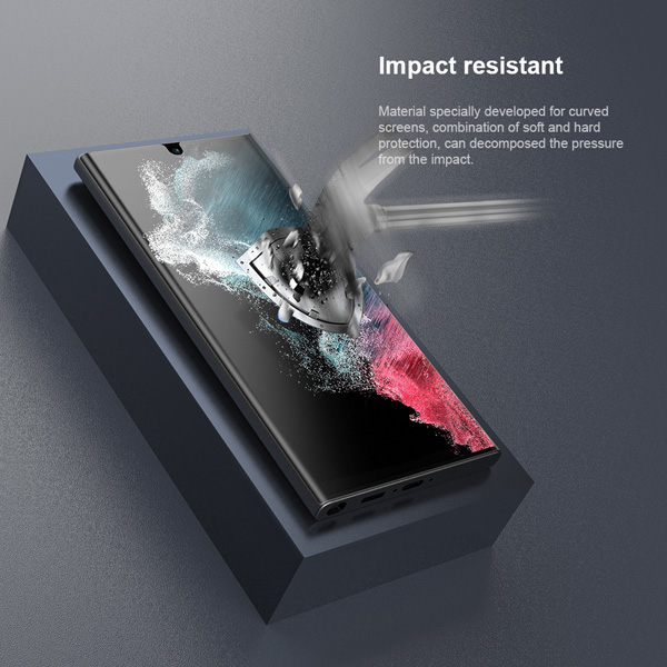 نانو برچسب منحنی Samsung Galaxy S23 Ultra مارک نیلکین مدل Impact Resistant Curved Film ( پک 2 عددی )