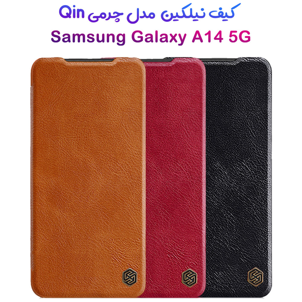 185579کیف چرمی نیلکین Samsung Galaxy A14 5G مدل Qin Case