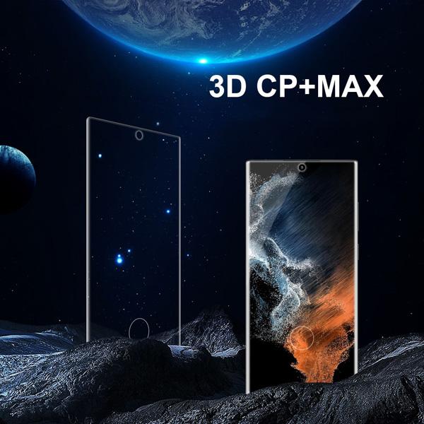 خرید گلس شیشه ای دور چسب نیلکین Samsung Galaxy S23 Ultra مدل 3D CP+MAX