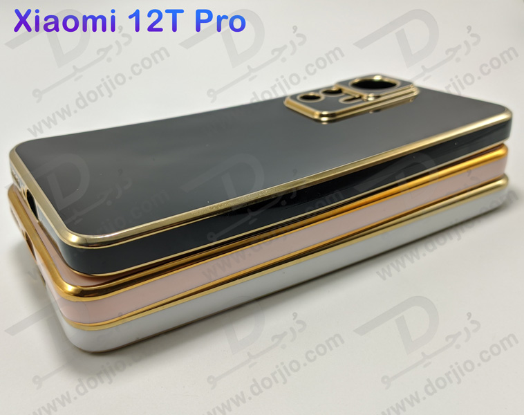 خرید قاب ژله ای فریم طلایی Xiaomi 12T Pro مدل My Case