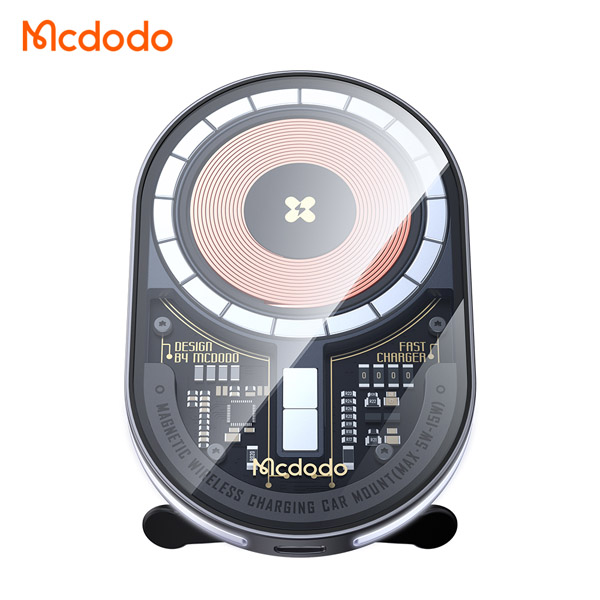 خرید هولدر و شارژر وایرلس مگنتی شفاف 15 وات ماشینی با کابل مک دودو - Mcdodo CH-2340
