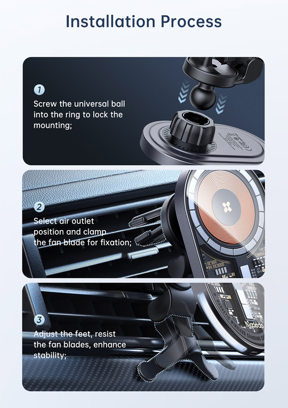 خرید هولدر و شارژر وایرلس مگنتی شفاف 15 وات ماشینی با کابل مک دودو - Mcdodo CH-23401 (1)