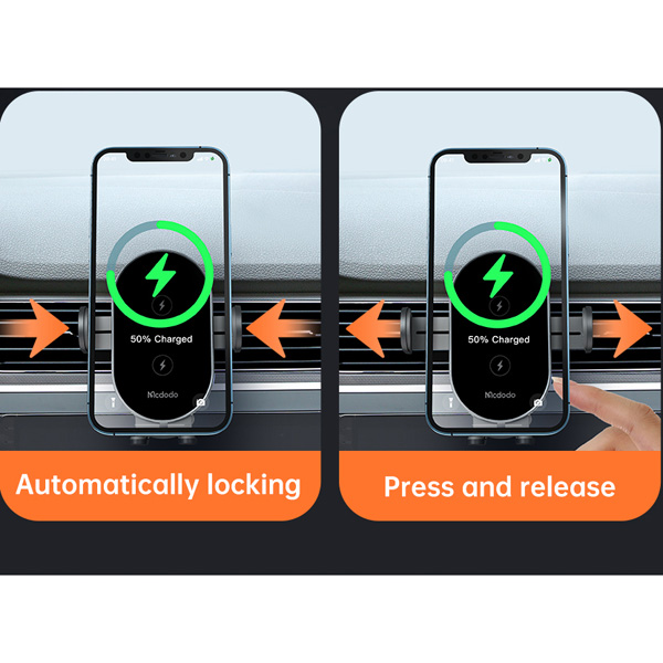 خرید هولدر و شارژر وایرلس 15 وات ماشینی با کابل مک دودو - Mcdodo CH-1600