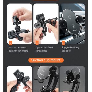 خرید هولدر و شارژر وایرلس 15 وات ماشینی با کابل مک دودو - Mcdodo CH-1600