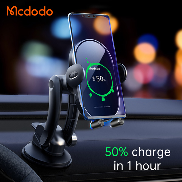 خرید هولدر و شارژر وایرلس 15 وات ماشینی با کابل مک دودو - Mcdodo CH-7620