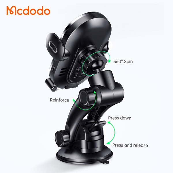 خرید هولدر و شارژر وایرلس 15 وات ماشینی با کابل مک دودو - Mcdodo CH-7620