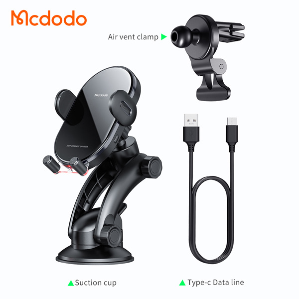 خرید هولدر و شارژر وایرلس 15 وات ماشینی با کابل مک دودو - Mcdodo CH-7620