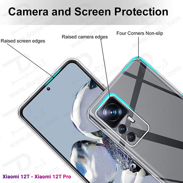 خرید کریستال کاور شفاف فریم ژله‌ ای Xiaomi 12T