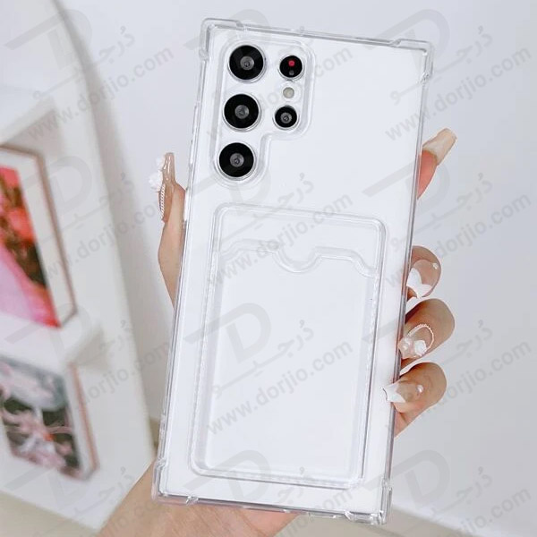 خرید گارد شفاف ایربگ دار جا کارتی Samsung Galaxy S23 Ultra مارک Levelo