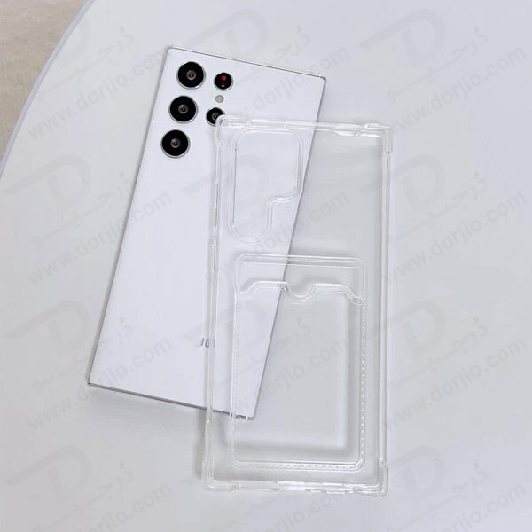 خرید گارد شفاف ایربگ دار جا کارتی Samsung Galaxy S23 Ultra مارک Levelo