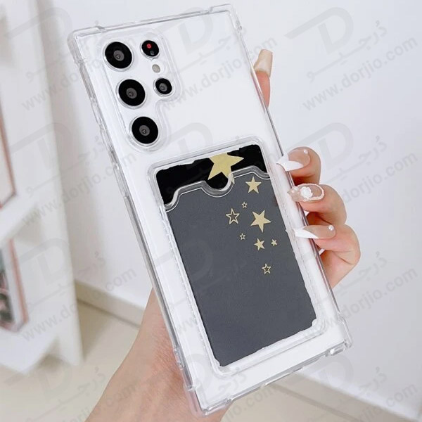 خرید گارد شفاف ایربگ دار جا کارتی Samsung Galaxy S23 Ultra مارک Levelo