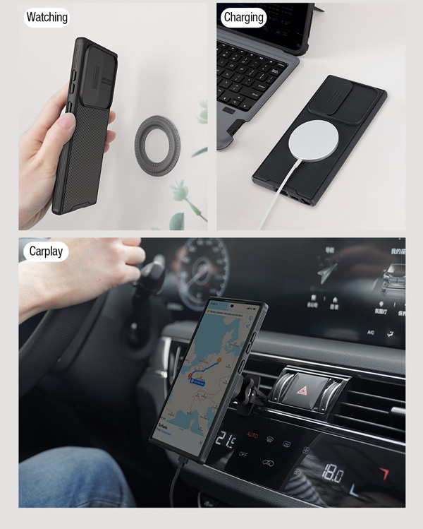خرید گارد ضد ضربه مگنتی نیلکین Samsung Galaxy S23 Ultra مدل Camshield Pro Magnetic Case
