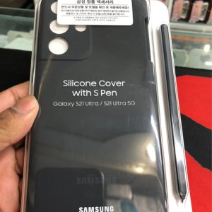 خرید قاب سیلیکونی اصلی با قلم هوشمند Samsung Galaxy S21 Ultra مدل Silicone Cover with S Pen