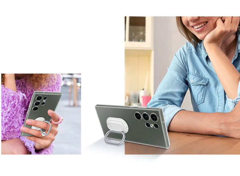 خرید قاب شفاف رینگ استند اصلی Samsung Galaxy S23 Ultra مدل Clear Gadget