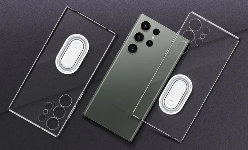 خرید قاب شفاف رینگ استند اصلی Samsung Galaxy S23 Ultra مدل Clear Gadget