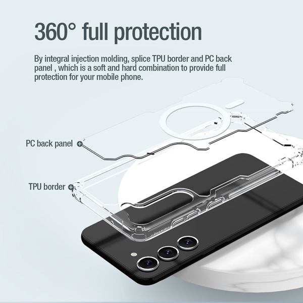 خرید قاب شفاف مگنتی نیلکین Samsung Galaxy S23 Plus مدل Nature TPU Pro Magnetic