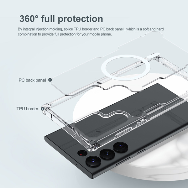 خرید قاب شفاف مگنتی نیلکین Samsung Galaxy S23 Ultra مدل Nature TPU Pro Magnetic